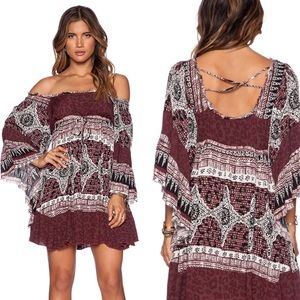 Free People Heart or Gold Dress in Scarlet Combo